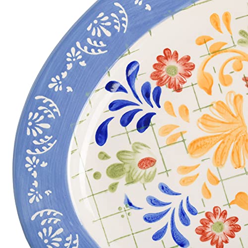 Laurie Gates By Gibson Hand Painted Tierra Mix And Match Dinnerware Set, Oval Platter (13.8"), Assorted #TOP2