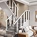 34/36/38/40/42in Side Mount Stair Railing Posts, Indoor Outdoor 270°Adjustable Metal Baluster Post, Staircase Balusters with Screws Kit for Deck, Balcony and Porch