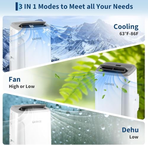 Image of Garvee 14,000 BTU Portable Air Conditioner, 3-in-1 Portable AC for Rooms