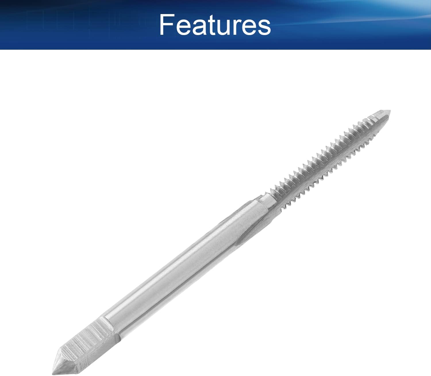 Auniwaig Machine Taps 6-32UNC Pitch Spiral Flute Tap Uncoated HSS for Tthreading Machine and Electric Drills 1PCS