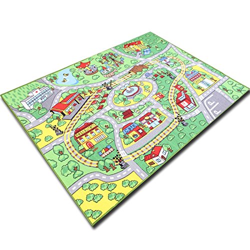 Yousa Traffic Games Carpet Bedroom Playroom Classrooms Play Mat 52''X75'' #TOP1