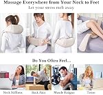 Shiatsu Neck Shoulder Back Massager with Heat - Electric Deep Tissue 3D Kneading Massage Pillow for Lower Back, Calf, Legs, Full Body Muscle Relaxation, Home, Office, and Car Use