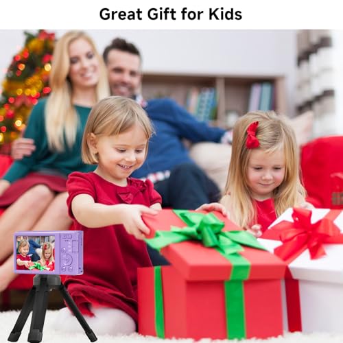 Foto de Cámara digital, cámara digital FHD 4K de 44 MP, zoom digital 16X, cámara digital de punto y disparo con 3 luces de llenado LED, tarjeta SD de 64 GB, cámara compacta para niños, adolescentes, niños y (imagen 7)