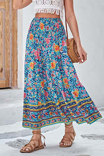Image of CFLONGE Summer Maxi Skirts for Women 2026 Trendy Floral A Line Boho Skirt