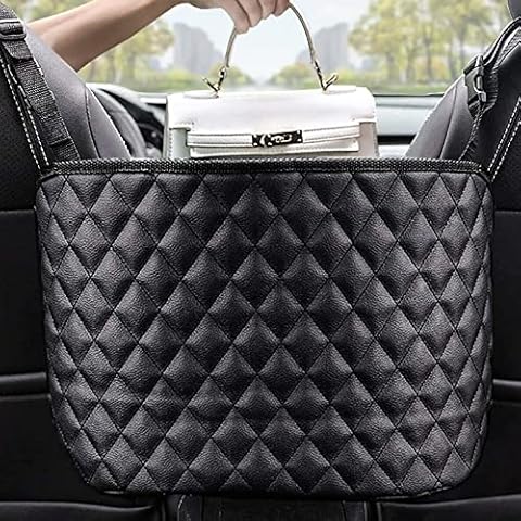 Car Handbag Holder, RageCraft Purse Handbag Holder Large Capacity Car Net Pocket Handbag Holder, Car Hanging Storage Organizers between Seats - Classic Black 15 x 5.5 x 10.3 Inches Cover