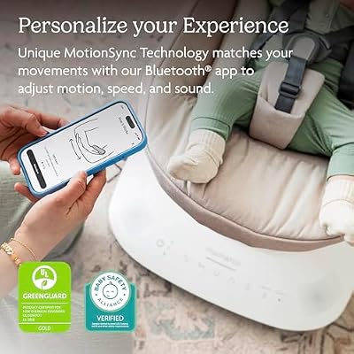 UPPAbaby Mamaroo Smart Swing Customizable Soothing Modes with MotionSync Technology Infant Recline + Bluetooth Enabled Included Newborn Insert Camila (Dark Green Melange)