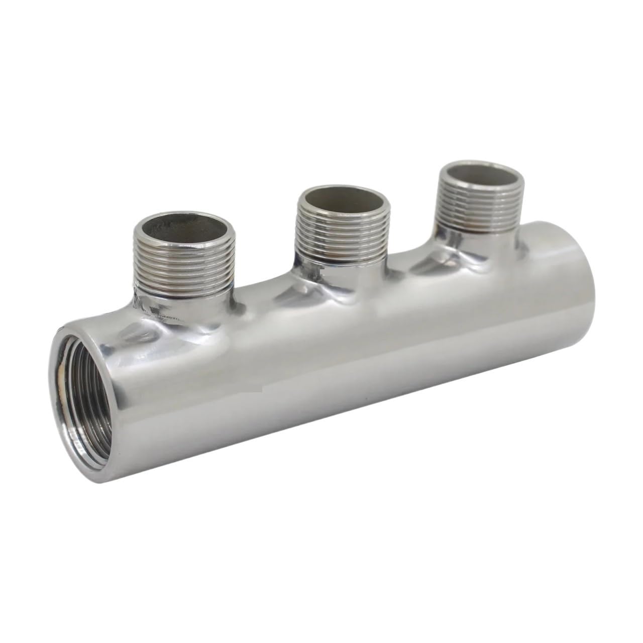 Collettore di distribuzione dell'acqua in acciaio inossidabile da 1" 3/4" for sistema di riscaldamento a pavimento 2-10 vie, un'estremità aperta(3-way)