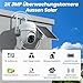 Cinnado Überwachungskamera Aussen Akku Solar - 2K Kabellos Kamera Überwachung Aussen, 360° PTZ 2,4 GHz WLAN Outdoor Camera mit Solarpanel, PIR Bewegungsmelder IP65, Farbnachtsicht, 2-Wege-Audio (Weiß)