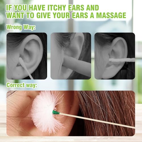 Bamboo Ear Cleaner Ear Pick & Ear Spoon Kit - 4pcs Cute Doll Design for Beginners, Gentle Ear Wax Remover Tools, Multi-Use Lightweight Set for Home/Travel