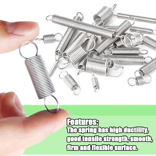 Image of 133 PCS Extension Spring Assortment Kit 18 Different Sizes Zinc Plated Extension Springs for Home Repairs & DIY Springs Assortment