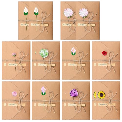 Marjoramy 20 Stück Retro Kraftpapier Karte mit Getrocknete Blumen, Retrò Umschlag Kraftpapier, Grußkarten mit Kraftumschlag, Glückwunschkarten, Grusskarten, Blumen Grußkarten Dankskarten, 17.5 x 11cm Marjoramy 20 Stück Retro Kraftpapier Karte mit Getrocknete Blumen, Retrò Umschlag Kraftpapier, Grußkarten mit Kraftumschlag, Glückwunschkarten, Grusskarten, Blumen Grußkarten Dankskarten, 17.5 x 11cm