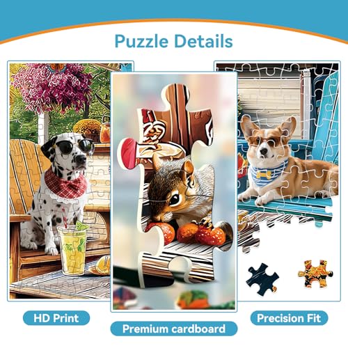 Rompecabezas de 2000 Piezas para Adultos, Puzzle de Playa con Perros y Flores, 39" x 28" miniatura 4