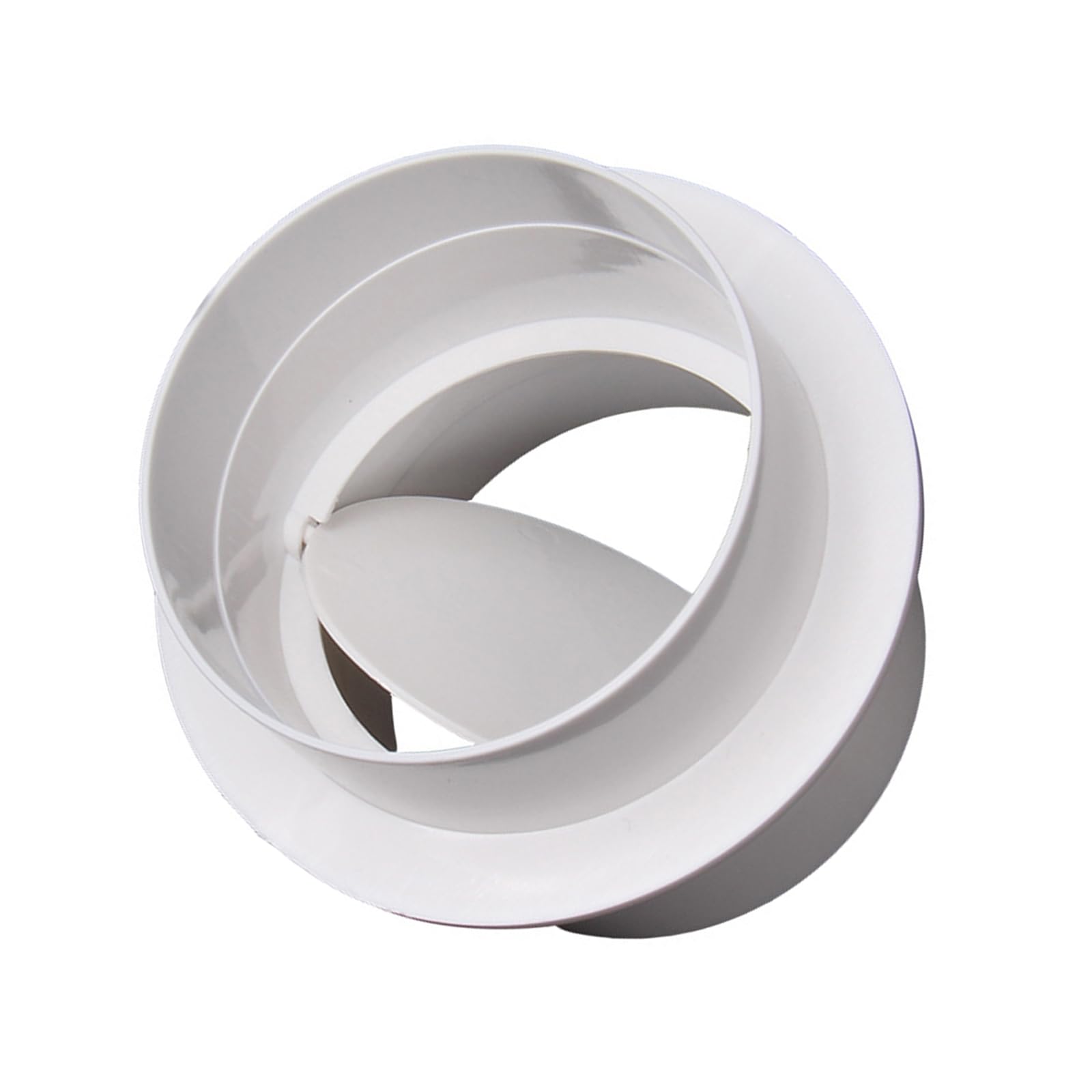 Ptrecniok White Valve For Cooker Hood Ductwork， Pvc Round Duct Backdraft Damper Non-Return Check Valve Exhaust Fan(125Mm)