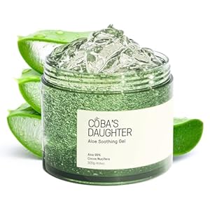 COBA’S DAUGHTER 99% Pure Aloe for Sunburn Relief & After Sun Recovery| Coconut Scented Aloe Vera Gel |Organic Aloe Vera Gel for Face & Body – Hair Hydration & Cooling Lotion (10.6 oz)