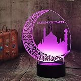 Bri-moryea Ramadan Mubarak LED Lamp Islam Blessing Best Wishes Greetings 3D Optical Illusion Night L