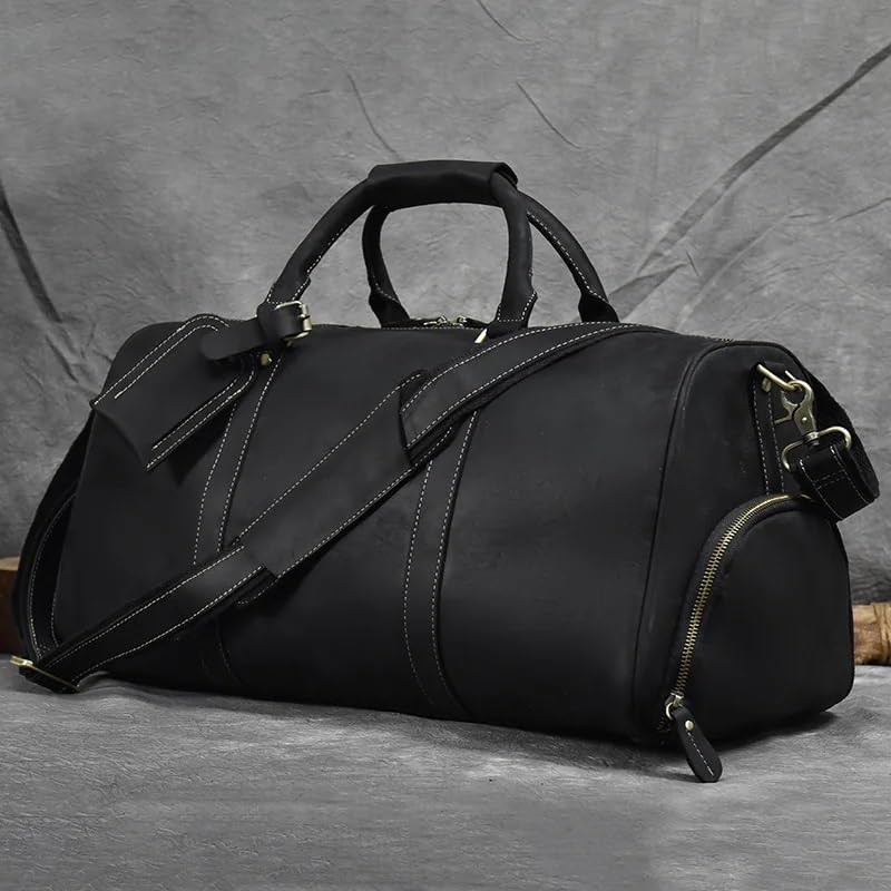 Leather Men's Travel Bag Vintage Large Capacity Women Luggage Duffel Bags Male Weekend Handbag2