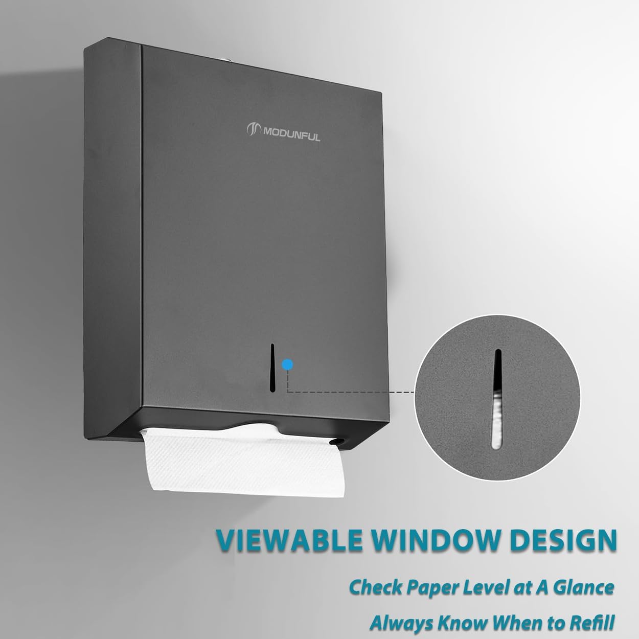 Paper Towel Dispenser Wall Mount: High Capacity Commercial Paper Towel Holder for Bathroom with Lock, 400 Multifold/420 C/Z Fold Towels, Heavy Duty SUS304 Brushed Stainless Steel