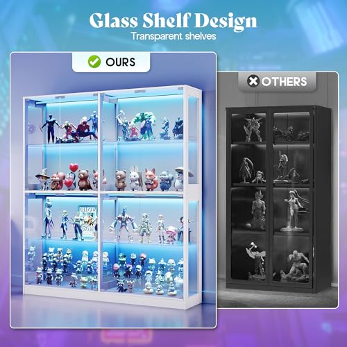 Image of AMERLIFE 60-Inch RGB Display Cabinet with Glass Shelves