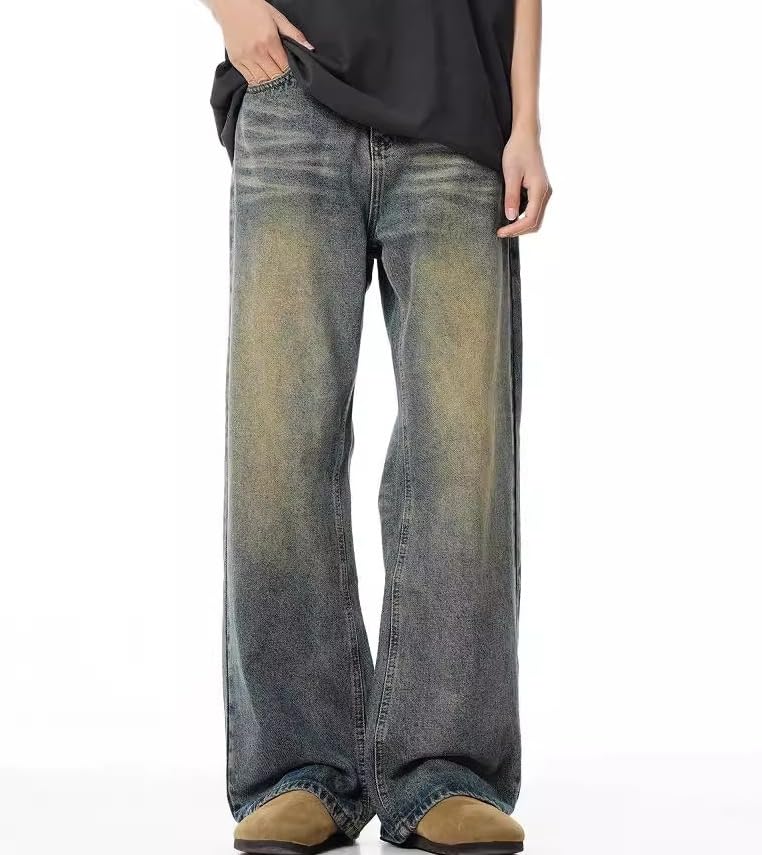 Baggy Jeans Men Y2k Wide Leg Vintage Skater Jeans Loose Fit Emo Grunge Pants Oversized Hip Hop Streetwear 2000s Clothes3
