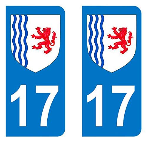 Adesivo Per Targa Moto – 17 Charente Marittima Con Logo Nuova Aquitania (6,3 X 2,9 Cm), My Blason - 3