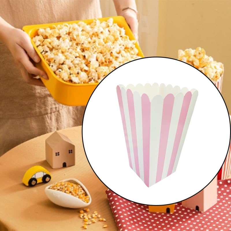 24 Pcs Popcorn Boxes Popcorn Buckets Food Containers for Movie Theater, Carnival Circus, Birthday Party