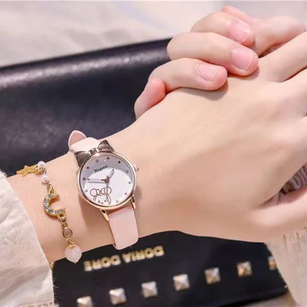 Amazon.co.jp: かわいい猫耳時計、キャラクター文字盤時計、シンプルな