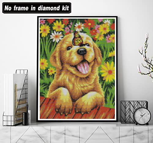 Zeyevan 5D Diamond Painting Kits for Adults Dog Butterfly DIY Diamond Art Kits Animal Round Rhinestone Cross Stitch Embroidery for Bedroom Living Room Office 30x40cm - Image 2