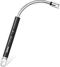 VEHHE Aluminium USB Plasma Rechargeable Electric Gas Lighter for Kitchen, Pooja Room, Candles, BBQ, Multi Purpose- 360 Degree Flexible & Windproof (Black)