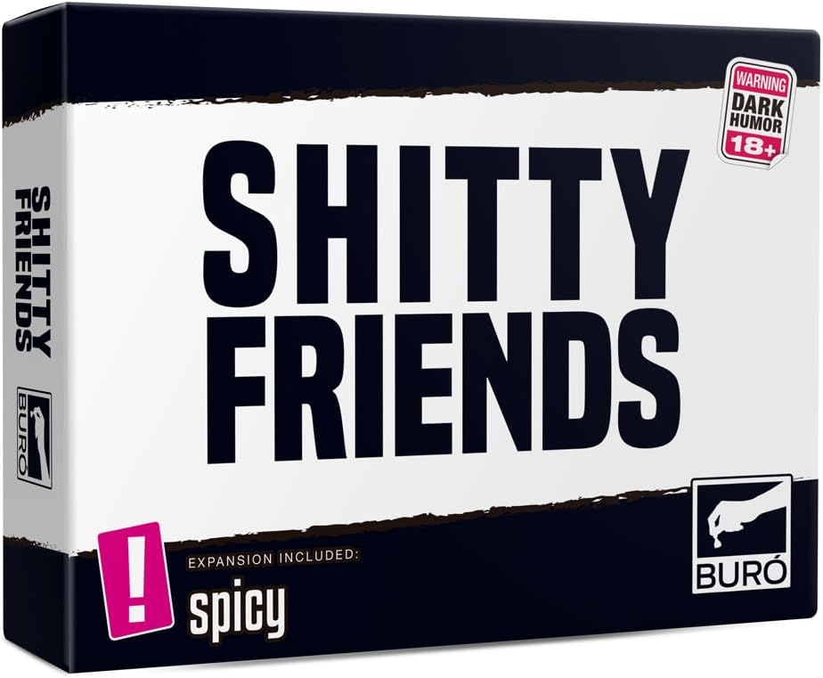 BURÓ Shitty Friends: The Ultimate Dark Humor Party Card Game – Ideal for Family Games Night, Adult Fun, and Ice-Breaking at Gatherings