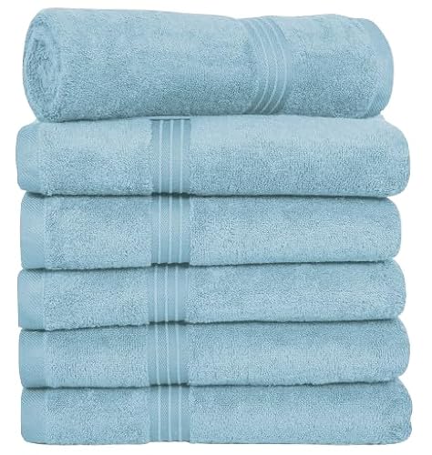 Bliss Casa - Large Hand Towels (6 Pack, 50 x 100 cm) - 100% Combed Cotton - Premium Quality, Ultra Soft and Highly Absorbent, Hotel & Spa Quality Hand Towels