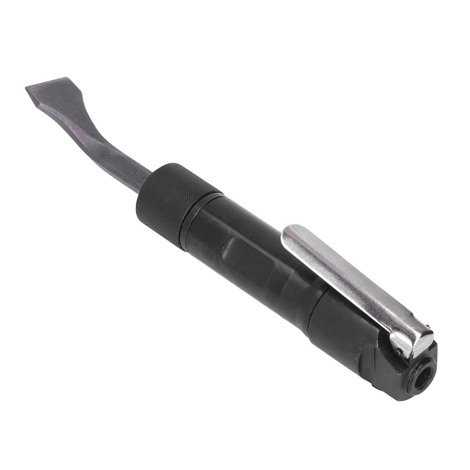 SIXRUN Kit de Pala Neumática de Aleación de Aluminio con Cincel Neumático de Tipo Recto, Cabezal Autoblocante de 4000 BPM, Entrada de 1 4 Pulgadas para Piezas Fundidas, Ranuras para Soldar, (Estilo