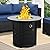 30 Inch Fire Tables Round Tabletop 50000 BTU Outdoor Fire Pits for Outside Steel Gas Fire Table with Fire Pit Lid Waterproof Cover, Black