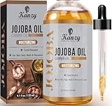 Kanzy Olio di Jojoba Puro Pressato a Freddo 120ml - Olio di Jojoba Non Raffinato per Viso, Corpo, Capelli, Cuoio Capelluto e Barba