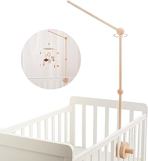let's make Baby Crib Mobile Arm - 36 Inch Wooden Mobile Arm Upgraded Adjustable Mobile Holder for Crib Mobile Hanger Baby Crib Attachment Nursery Decor