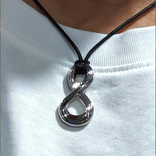 Sterling Silver Möbius Infinity Pendant Necklace, Polished Finish, Unisex Design, Creative Jewelry Gifts2