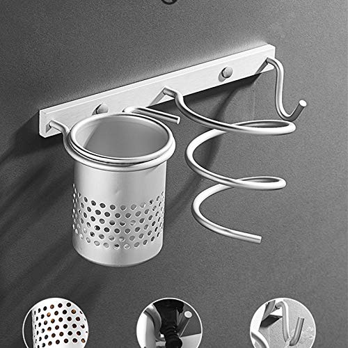 Wandregal Badezimmer Regal, Haartrockner Halter Raum Aluminium Badezimmer Wand Regal Rack Mit Korb Badezimmer Zubehör