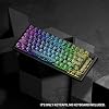 HITIME XVX Shine Through Keycaps w/IMD Tech, Custom Topographic Keycaps 60 75 100 Percent, Black Key Cap Set Lines Backlit, OEM Profile Side Printed for Keyboards