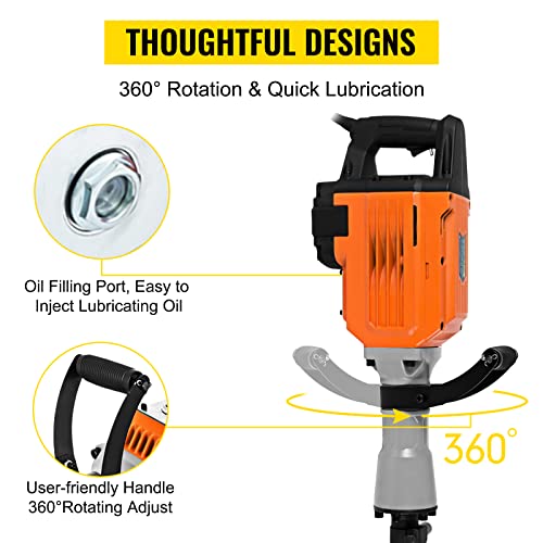 VEVOR Abbruchhammer 3500W Bohrhammer 95A Stemmhammer 1800 U/min Hochleistungs-Betonbrecher 50HZ Elektro-Abbruchhammer… – Bild 6