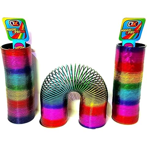 YSAMAX 1x Rainbow Magic Expandable Spring, Coil Slinky Spring Funny Toy Stretching Bouncing Cover