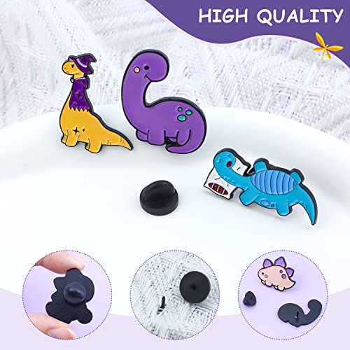 Image of Cute Dinosaur Enamel Lapel Pin Set, LEEFONE 8 PCS Cartoon Animal Brooch Pin, Novelty Animal Pattern Badges Brooch Pins for Clothing Bags Jackets Accessories Supplies DIY Crafts Women Men