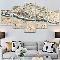 SIGNWIN 5 Panel Canvas Wall Art Beach Blue Coastal Cool Photography Relax/Calm for Home Decorations Ready to Hang - 60