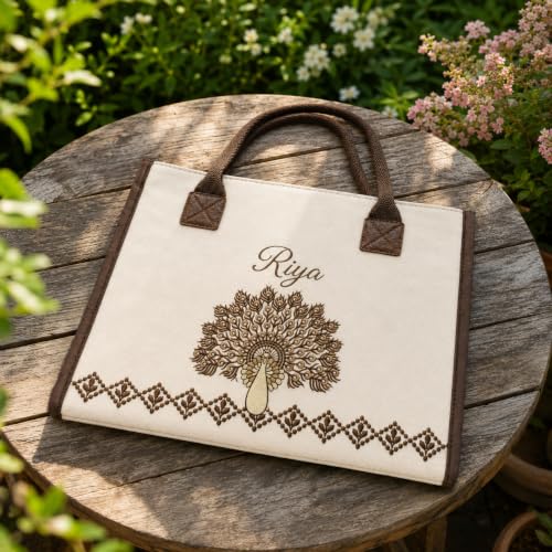 Image of Embroidered Canvas Hand Bag for Women, Shoulder Bag