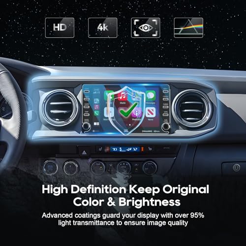 Image of LFOTPP 2019-2021 Corolla Cross Car Navigation Screen Protector for 2019-2022 2023 RAV4 Corolla CHR Tacoma Hatchback 8-Inch Glass 2019-2023 RAV4 C-HR Infotainment Screen Protector Center Touch (8-Inch)
