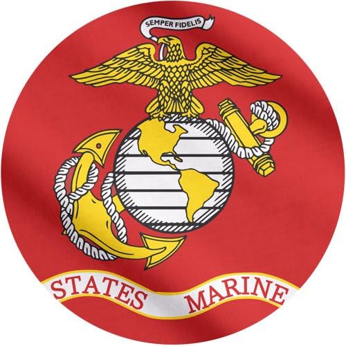 US Marine Corps Flag 3x5 - 100% Made In USA using Tough, Long Lasting Nylon Built for Outdoor or Indoor Use, Featuring Locked Stitches on Hems and Quadruple Stitching on the Fly End