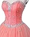 Likedpage Women's Sweetheart Ball Gown Tulle Quinceanera Dresses Prom Dress (US8, Coral) … …
