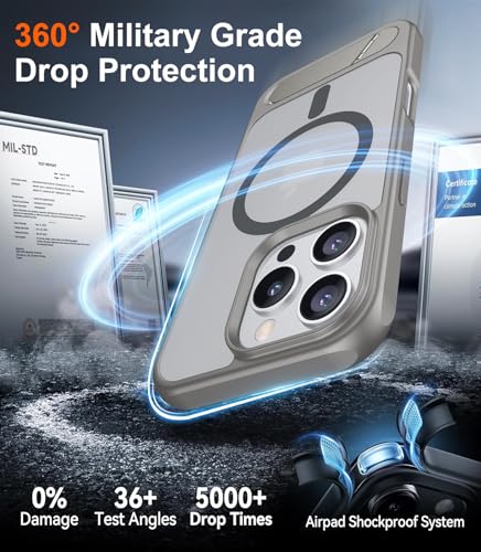 Image of Magnetic Compatible with iPhone 16 Pro Case, [Built-in Invisible Kickstand][Compatible with MagSafe] [Military Grade Shockproof] Slim Translucent Matte Phone Case for iPhone 16 Pro 6.3 inch