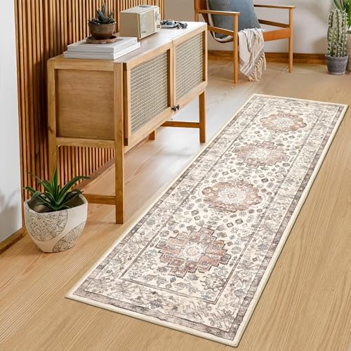 Pauwer Boho Hallway Runner Rug 2x6 Washable Entryway Area Rugs Non Slip Farmhouse Vintage Floor Mat Carpet Runner for Hallways Laundry Room Kitchen Bathroom Bedroom