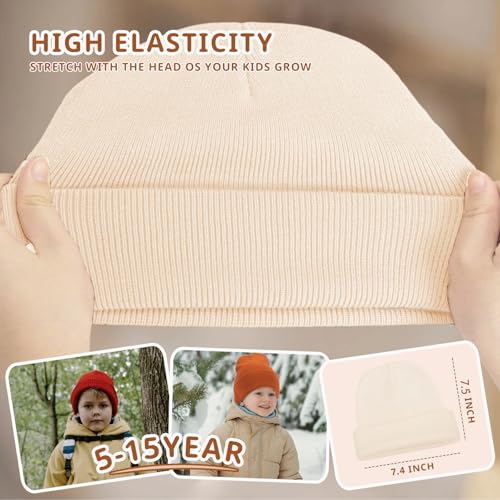 Image of ZOORON Kids Beanie Boys Girls Beanies Children Winter Hats Children Knit Warm Caps Kids Soft Beanie Cap