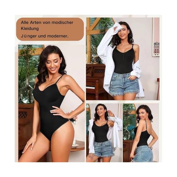MELARQT Shapewear Damen Body Stark Formend, Bodysuit Women Vielseitige Bauchweg-Effekt, Taillenmieder Shaping Miederbody und Verstellbarer Schultergurt, Atmungsaktiven Materialien – Bild 7