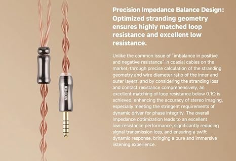 NICEHCK Fall 18.6 AWG Large Diameter IEM Cable,ConductorsRefined Bilayer Coaxial with Interchangeable 3.5mm/4.4mm OFC Gold Plug, PlatedSleeve Replacement Cable for Audiophile (OFC 3.5mm 2Pin)